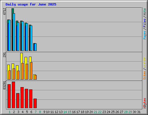 Daily usage for June 2025