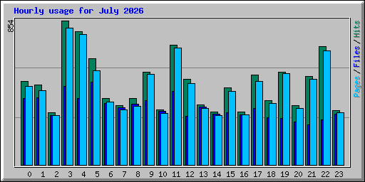 Hourly usage for July 2026